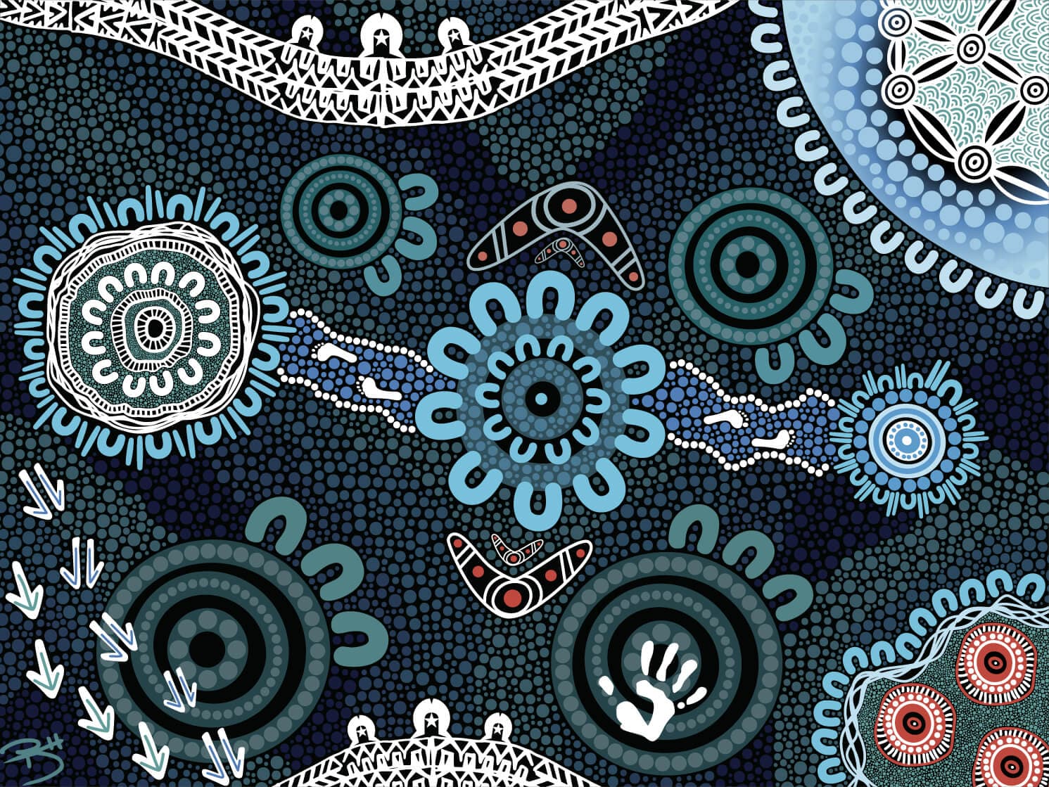 An indigenous painting by Brad Hore OLY.